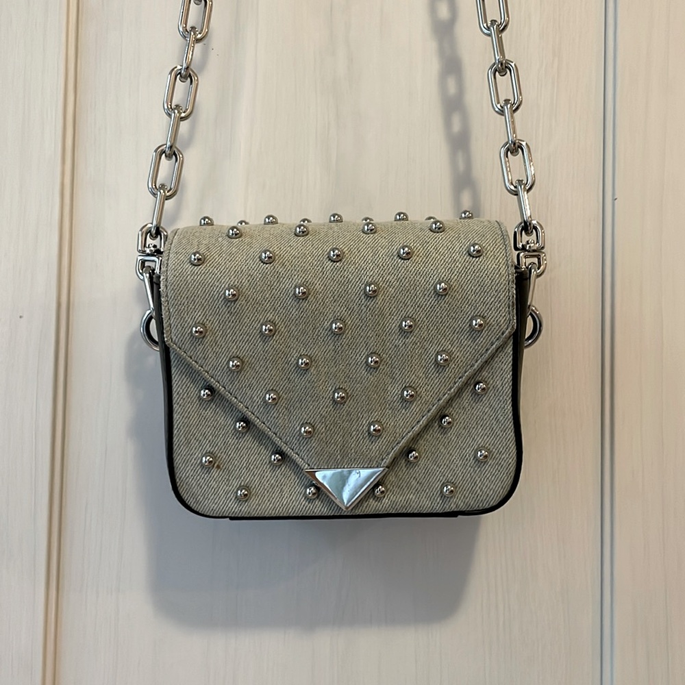 ALEXANDER WANG DENIM STUDDED MINI BAG